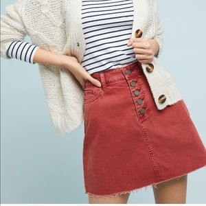 Paige Red Denim Skirt, Anthropologie Edition